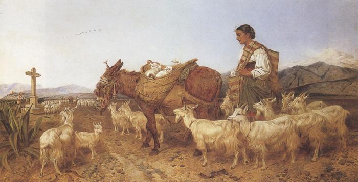 Richard ansdell,R.A. Going to Market (mk37) Germany oil painting art